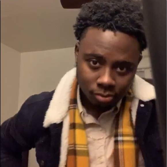 Navy blue corduroy jacket with white sheep fur - Picture 4 of 5